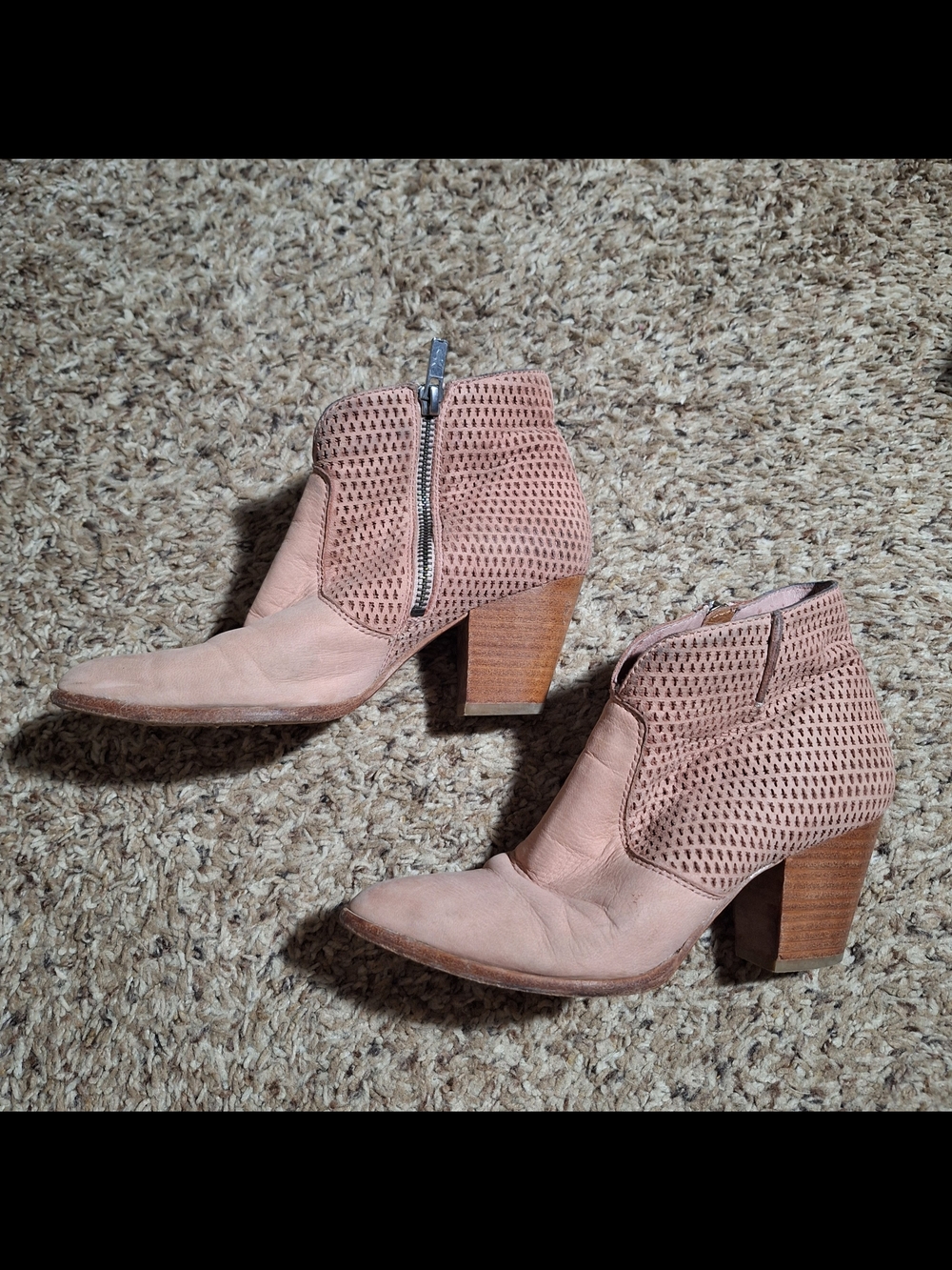 FRYE Jennifer Blush Pink Leather Ankle Boots Size 5.5M